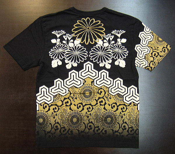 和柄半袖Tシャツ 菊天平柄